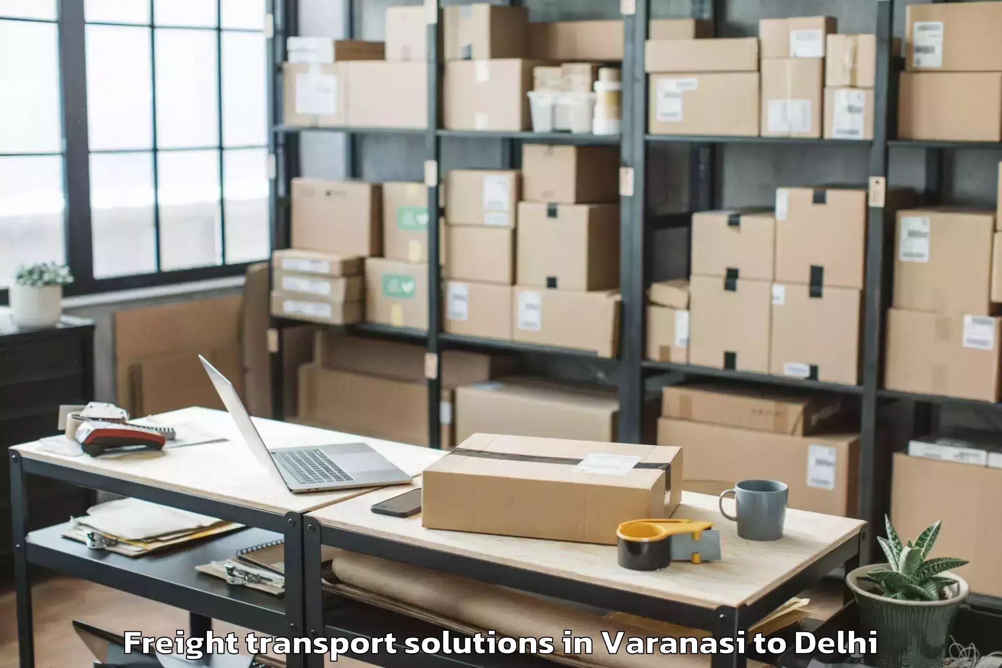 Top Varanasi to Bawana Freight Transport Solutions Available